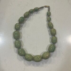 Sage green beaded necklace